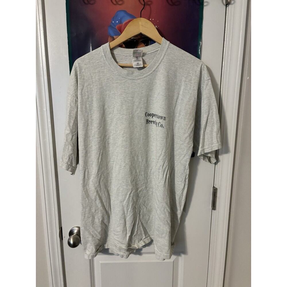 vintage Cooperstown Brewing Co. Beer w/ balls grey T-shirt baseball size XLgrey
